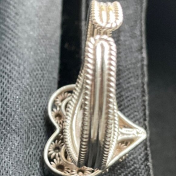 NEW Artisan made Sterling silver Filigree Heart ring .925 Adjustable Valentines - Picture 7 of 7